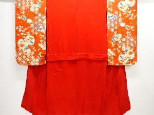 アンティーク　赤江戸縮緬長襦袢